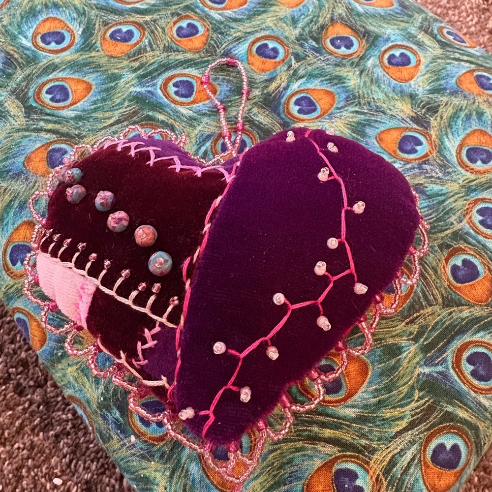 Boutique: Handcrafted Velvet Heart Ornament